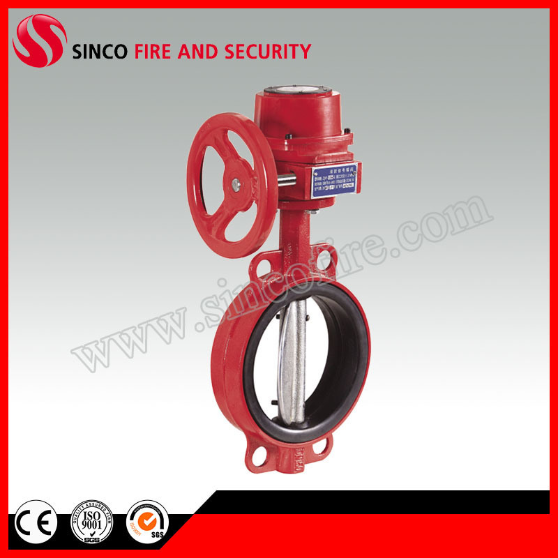 Cast Iron Gear Wafer Butterfly Valve for Fire Fighting